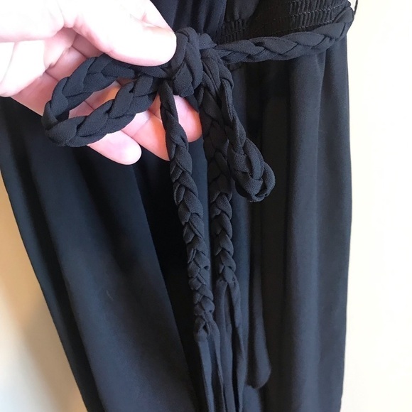 VINTAGE Cache Black Ruffled Maxi Dress XS - Picture 4 of 7
